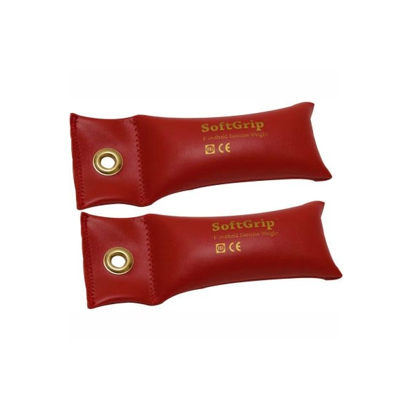 CanDo SoftGrip Hand Weight, 1.5 lb., Red, 1 Pair